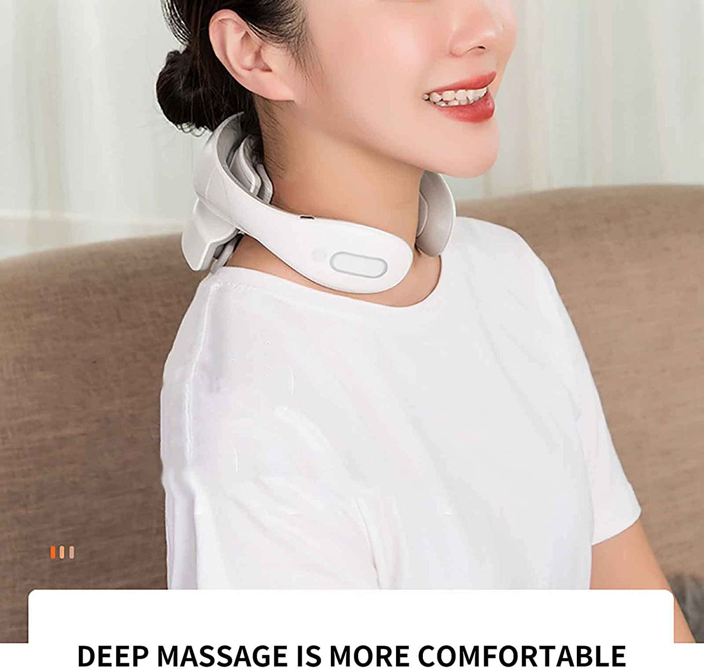 BowLift | Neck massager with heat, pain therapy, smart neck massager, 4 massage heads portable deep tissue trigger point massager