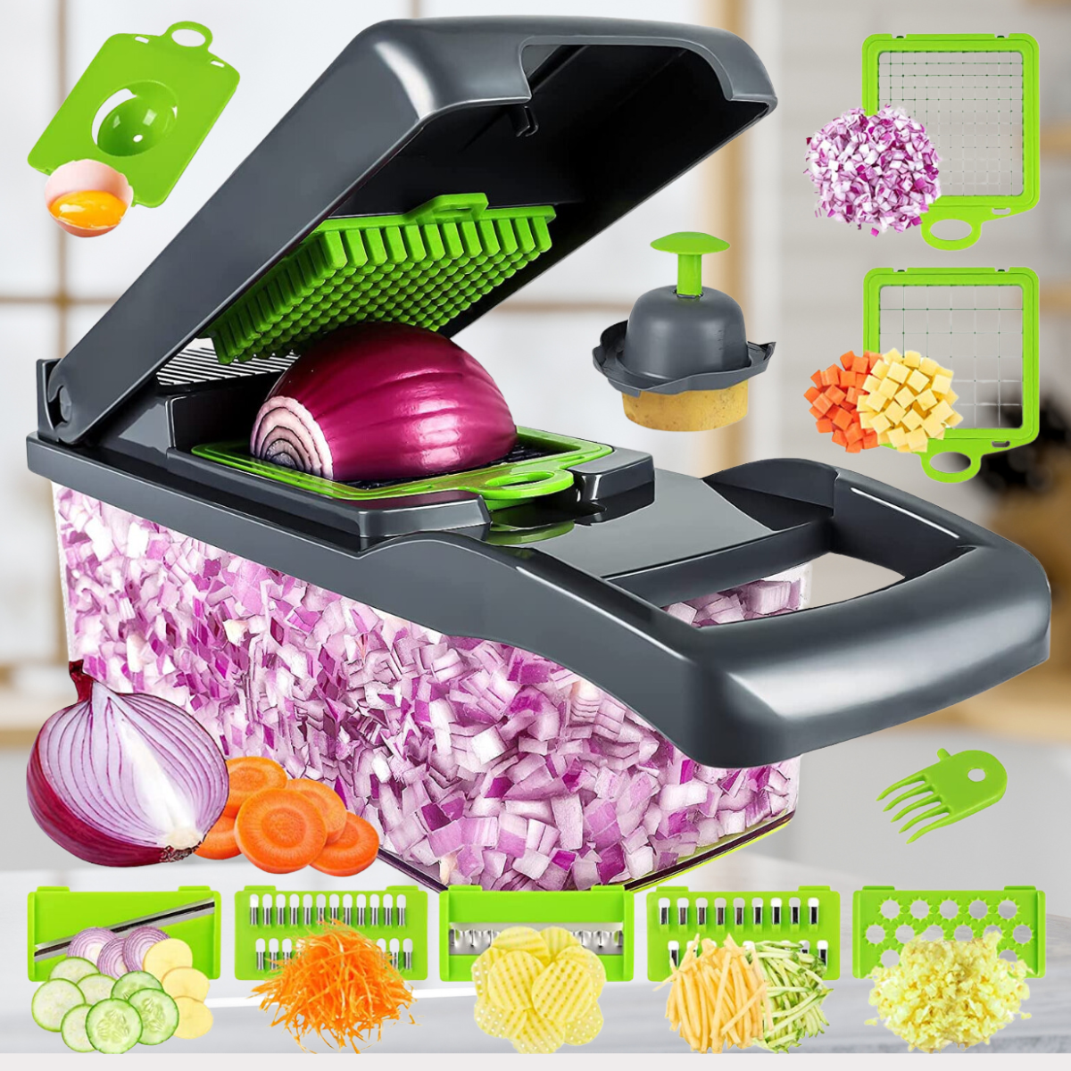 13-in-1-Vegetable-Slicer | Faster-when-Cooking | Bowlift