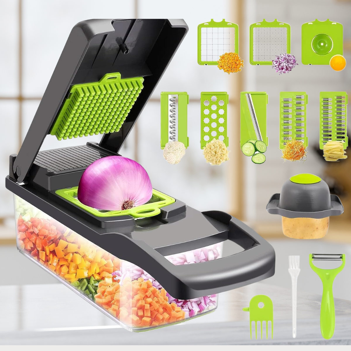 13-in-1-Vegetable-Slicer | Faster-when-Cooking | Bowlift