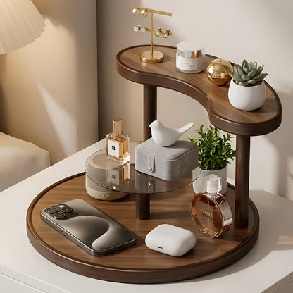 Rotating wooden makeup organizer - 3-tiered and staBowlifte | Practical storage for cosmetics | Bowlift