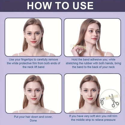 BowLift | Neck Lifting Tape | Instant Firming & Sculpting Effect | Invisible & Skin-Safe Adhesive