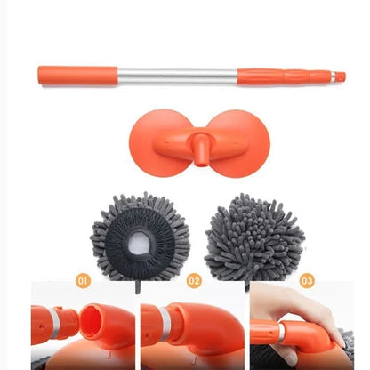 Retractable double-layered car wash brush
