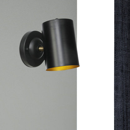 BowLift | 1 Light Cylindrical Wall Lamp Fixture Farmhouse Black Finish Metal Wall Mount Wall Lamp for Bedside, 4"/6" W