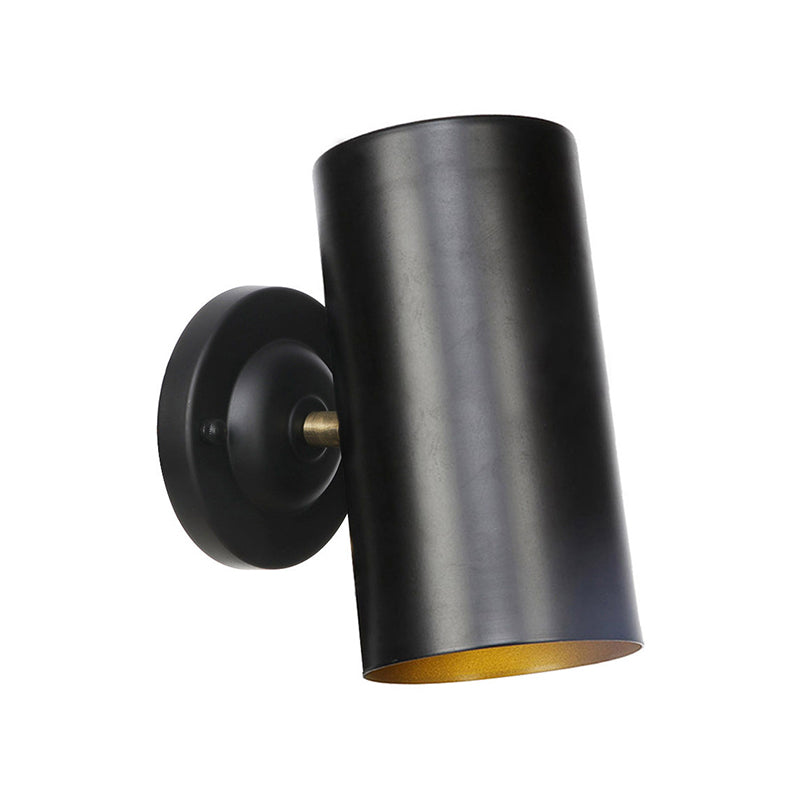 BowLift | 1 Light Cylindrical Wall Lamp Fixture Farmhouse Black Finish Metal Wall Mount Wall Lamp for Bedside, 4"/6" W