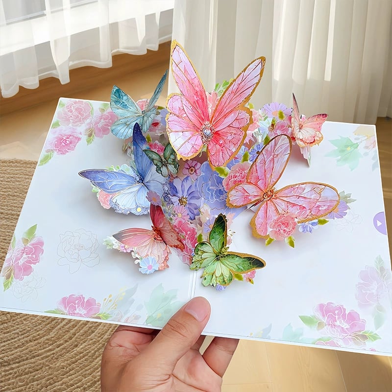 BowLift |  Vibrant 3D  Butterfly & Daisy Pop-Up Greeting Card