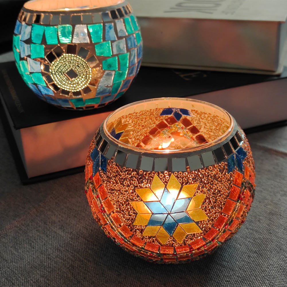 Brehn | European Retro Glass Mosaic Tealight Holder