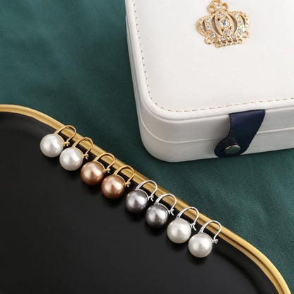 Skanto | Black Pearl Earrings Available in White Champagne Grey Gold and Black Pearl Dangle Earrings