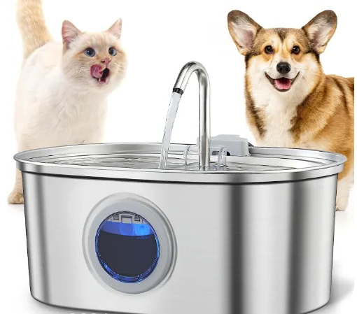 BowLift | Ultra-Quiet Stainless Steel Pet Water Fountain with Triple Filtration System - 108.2oz Capacity for Cats and Dogs