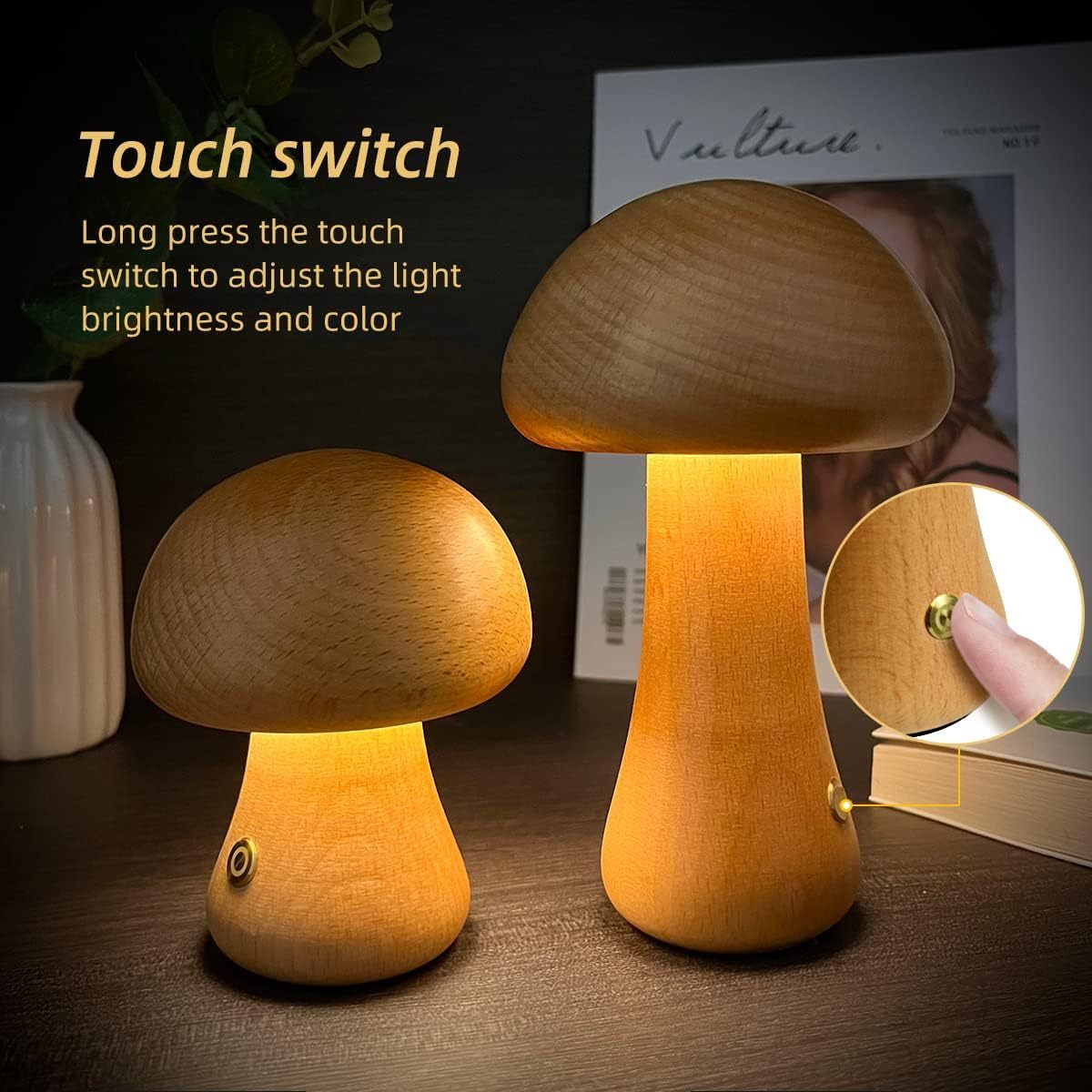 Skanto | Mushroom Table Lamp in Wood