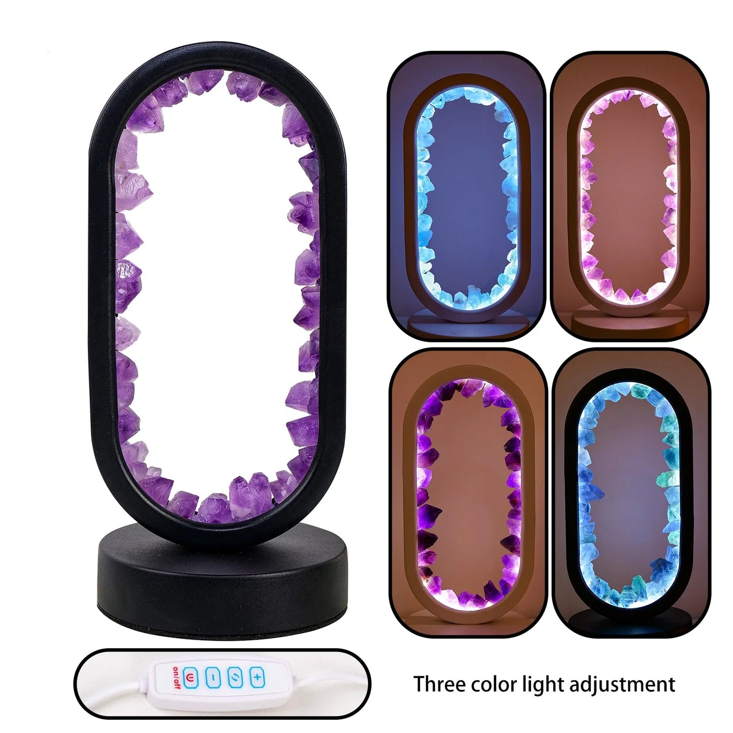 Skanto | CrystalGlow – Handmade Amethyst Atmosphere Lamp for Relaxation and Peace