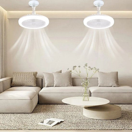 Energy-efficient ceiling fan with LED lighting and remote control | Suitable for any light socket