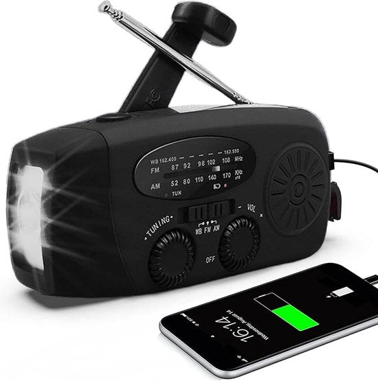 Skanto | PowerSafe Mini Emergency Radio – Compact emergency radio with flashlight and power bank