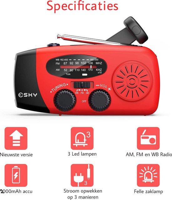 Skanto | Emergency Solar Hand-Crank Radio – Portable Dynamo Radio with Power Bank and LED Flashlight