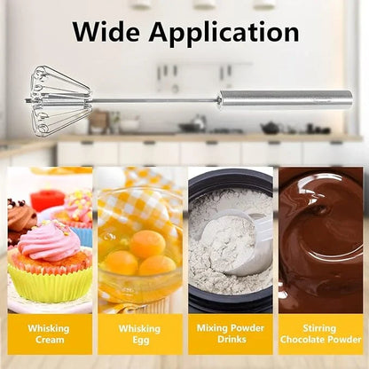 Stainless steel semi-automatic whisk | Karnz