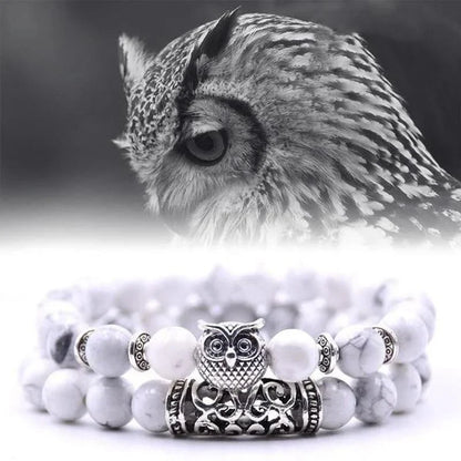 BowLift | Owl Charm Natural Stone Bracelet