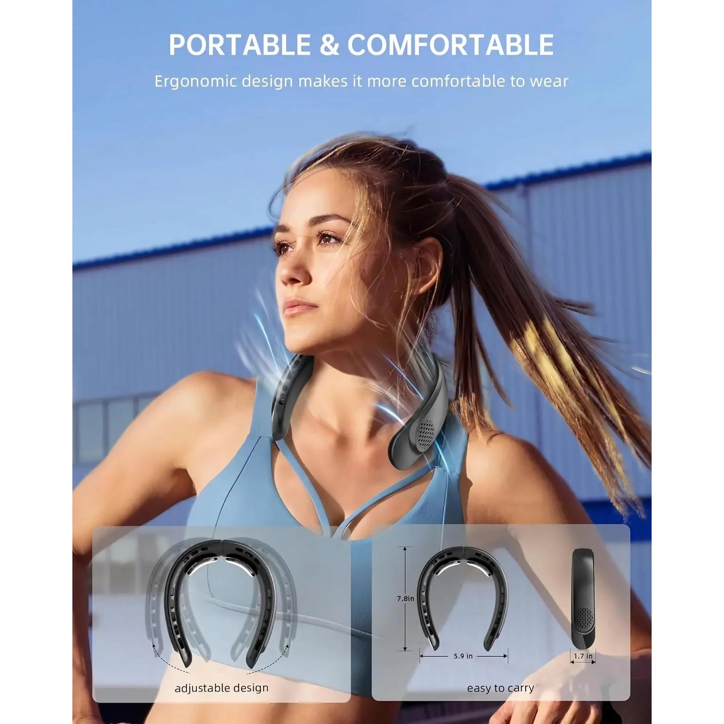 Portable Neck Fan with Rechargeable Cooling for Outdoor Sports | Bowlift