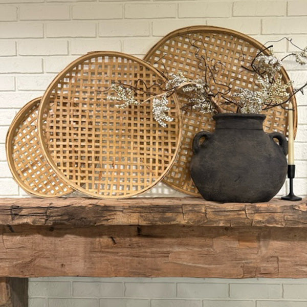 Skanto | Round Woven Bamboo Wall Decor, Set of 3