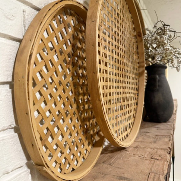 Skanto | Round Woven Bamboo Wall Decor, Set of 3