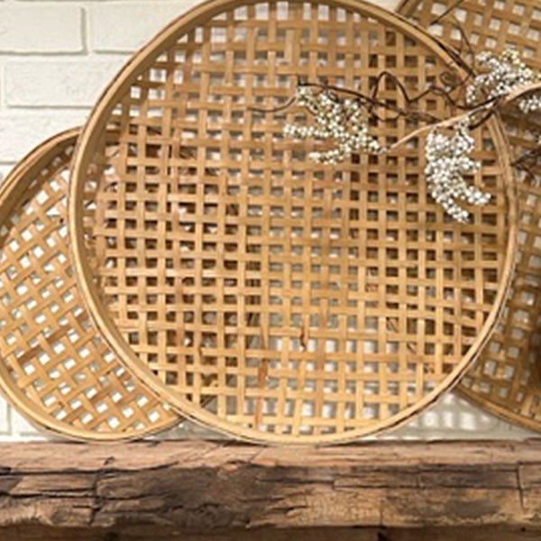 Skanto | Round Woven Bamboo Wall Decor, Set of 3