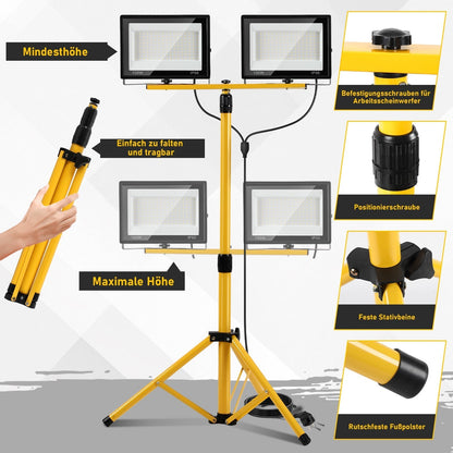LED Construction Spotlight 2 x 50W/100W/200W with Adjustable Tripod | Karnz