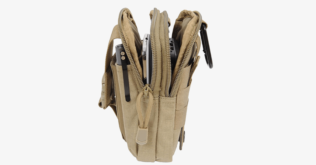 BowLift | Military Waist Bag - Made of Nylon - Waterproof Design - Zipper Closure - Attach with Belt - Travel Gear - Outdoor - Available in 3 Colors