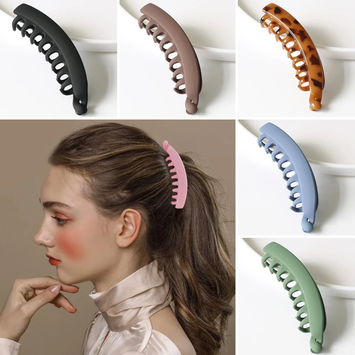 Large banana hair clips