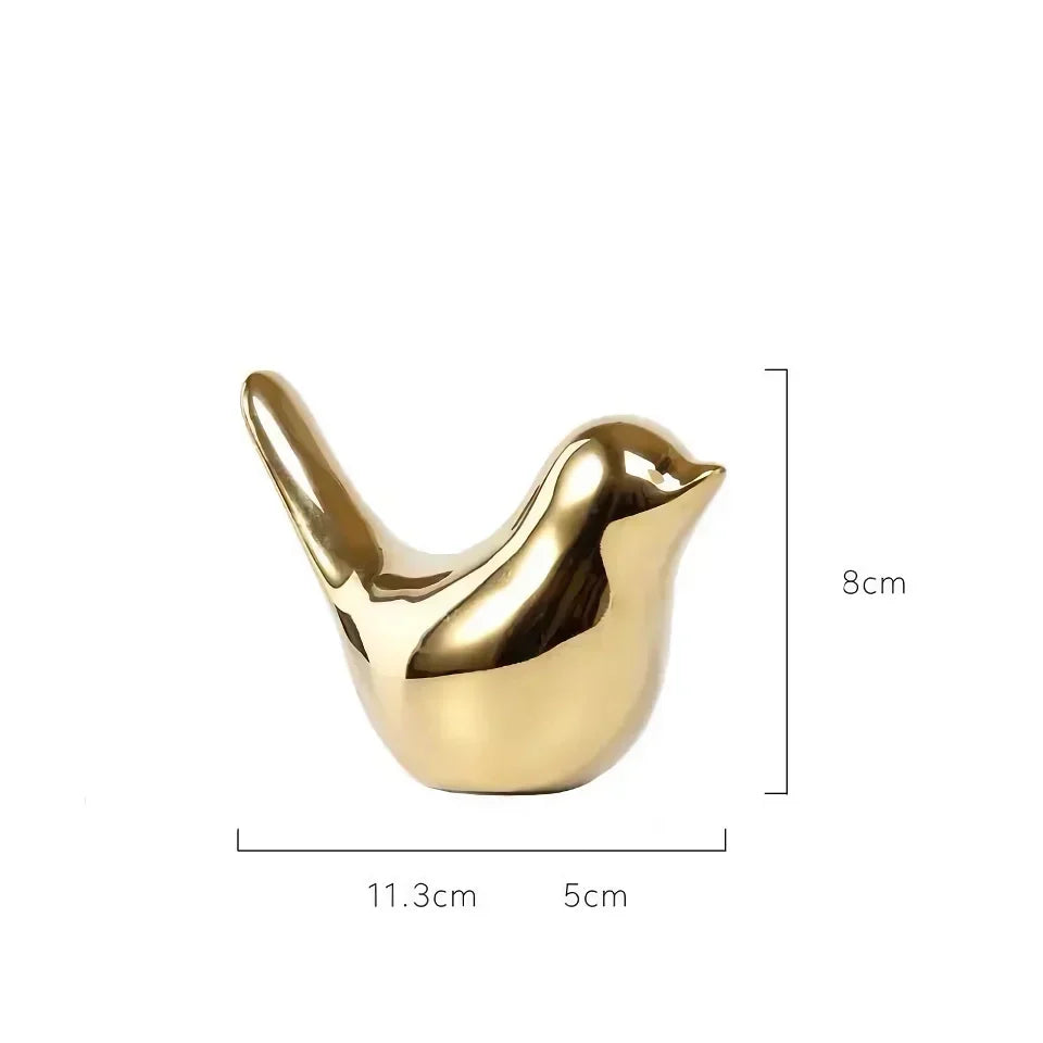 BowLift | Nordic Golden Ceramic Bird Decoration for Modern Home Decor