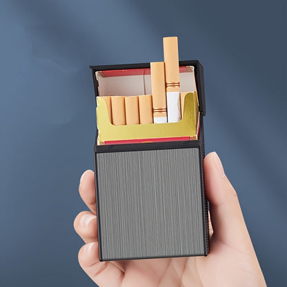 Skanto | 2-i-1 USB oppladbar lighter og sigarettetui - Stilig herre 20-sigarett holder, fuktighetsbestandig og slitesterk