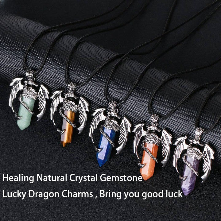 Karnz | Bohemian Style Natural Mystic Gemstone Dragon Pendant