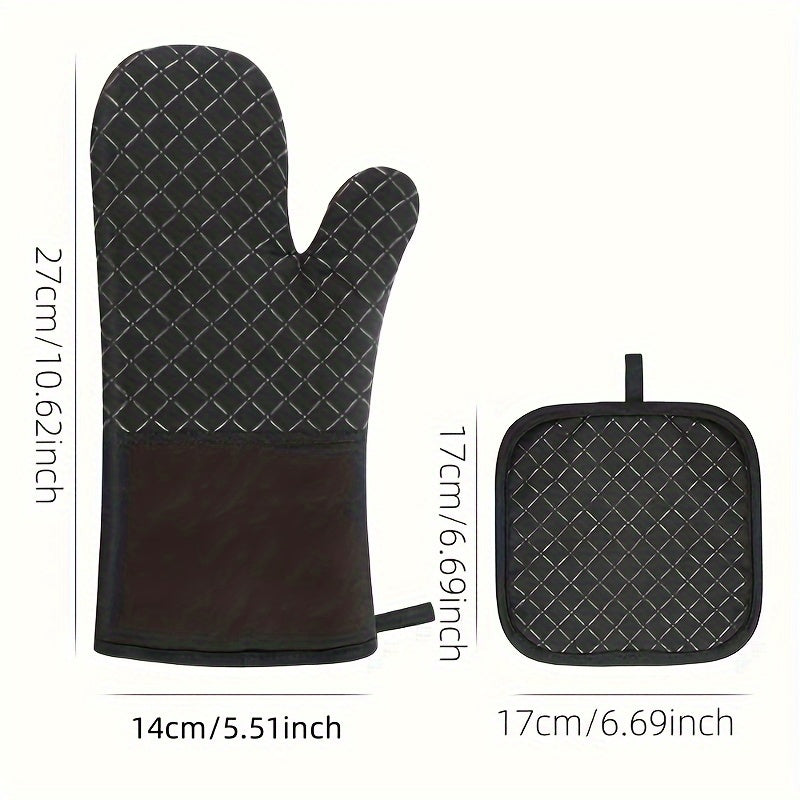 Skanto Skanto | Buy 1 Get 1 Free - 2pc Extra Thick Silicone Oven Gloves and Pot Holders Set - Premium Heat Protection, Non-Slip Grip, Fast Cooling - Perfect for Safe Baking, Cooking, Kitchen Use