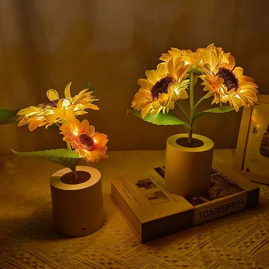 BowLift | Sunflower Lamp Artificial Sunflower in Pot with LED Lights for Valentine's Day, Mother's Day and Birthday Gifts
