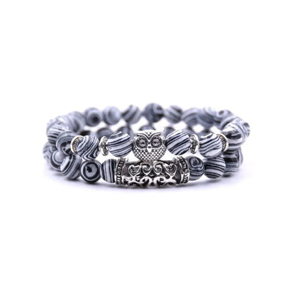BowLift | Owl Charm Natural Stone Bracelet