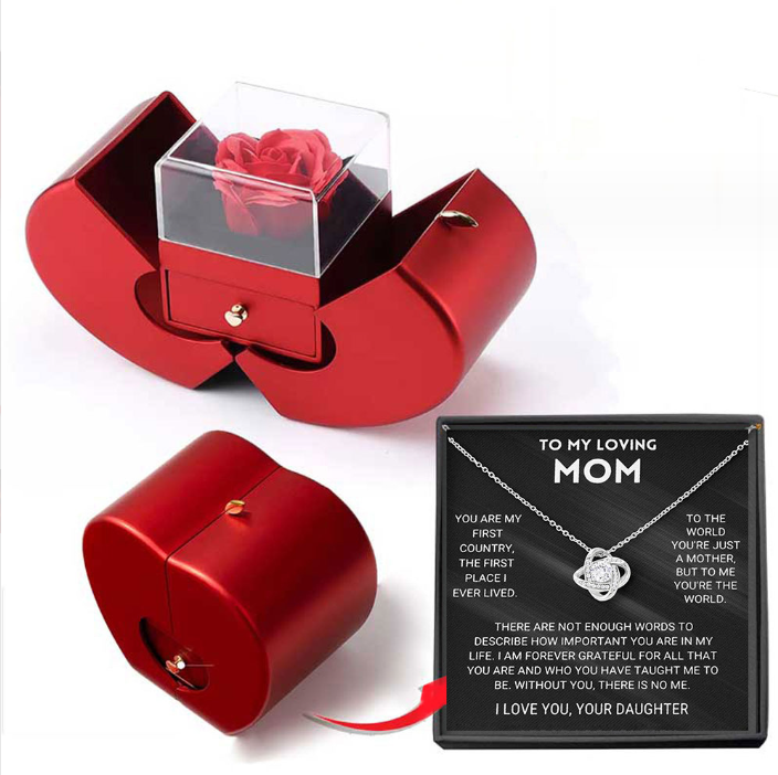 BowLift | Rose Apple Jewelry Box™ | With Eternal Rose Necklace.
