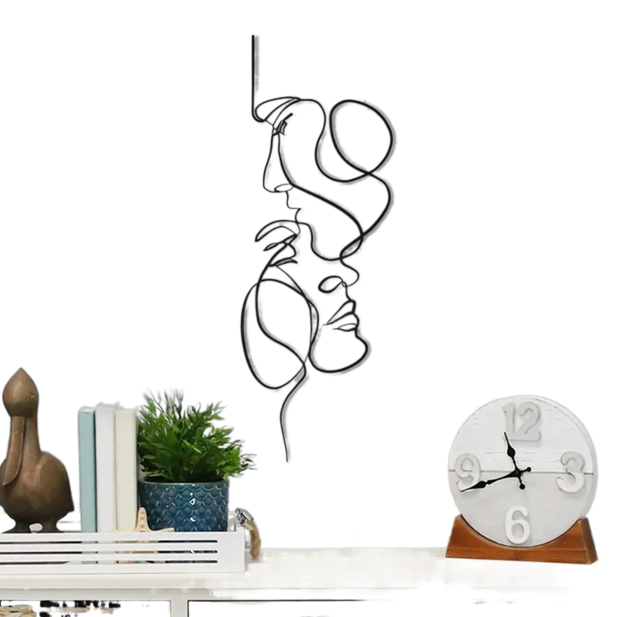 Skanto | Black Metal Wall Art Wall Decoration Abstract Iron Wall Sculpture Minimalist Line Art Home Decor Craft