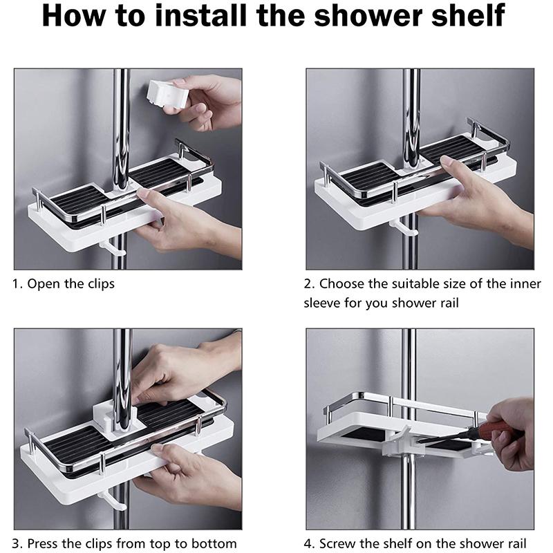 Norvo | Norvo Bathroom Rod Shower Caddy Storage Rack