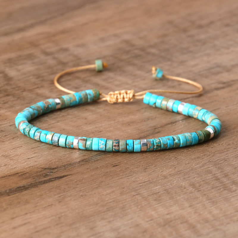 Skanto | Braided bracelet with 2,4 mm natural stone beads – Seraphina