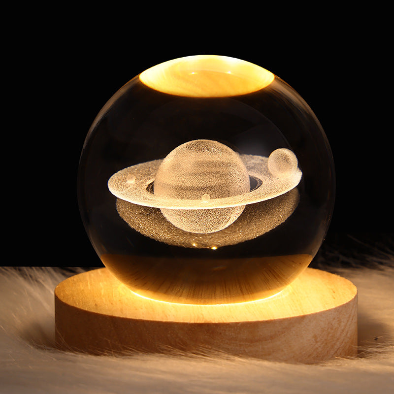 Skanto | LED Galaxy Night Light Crystal Ball Table Lamp 3D Planet Moon Lamp Bedroom Home Decor for Kids Party Birthday Gifts