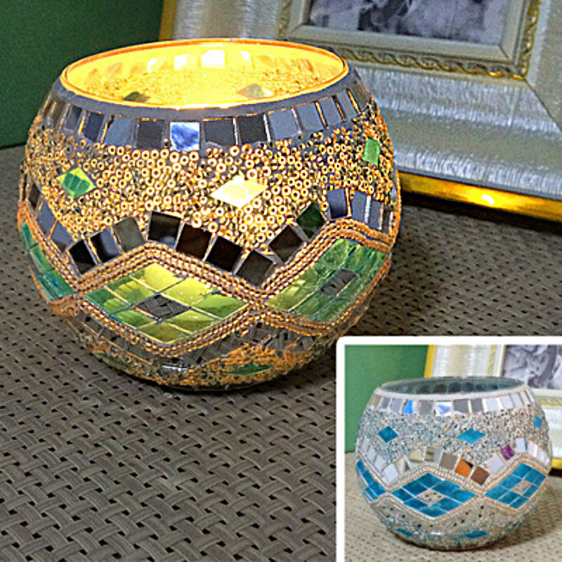 Kalsten | European Retro Glass Mosaic Tealight Holder