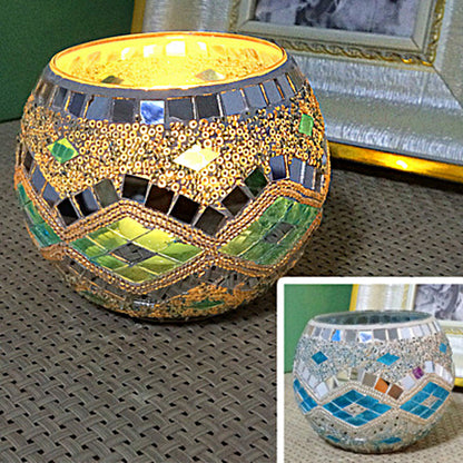 Kalsten | European Retro Glass Mosaic Tealight Holder