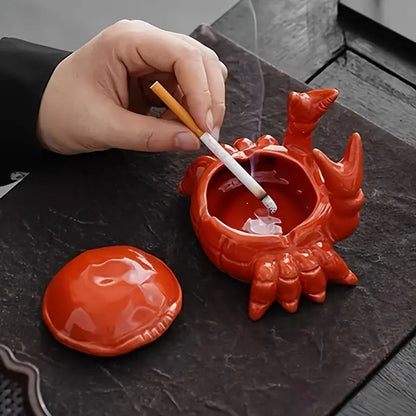CrabbySmoke – Unique crab-shaped ashtray with lid Bowlift