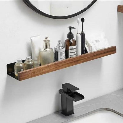 Skanto | No-Drill Solid Wood Bathroom Wall Shelf