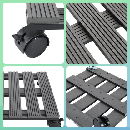 WPC Plant Roller Square with Wheels Load Capacity 80 kg | Kalsten