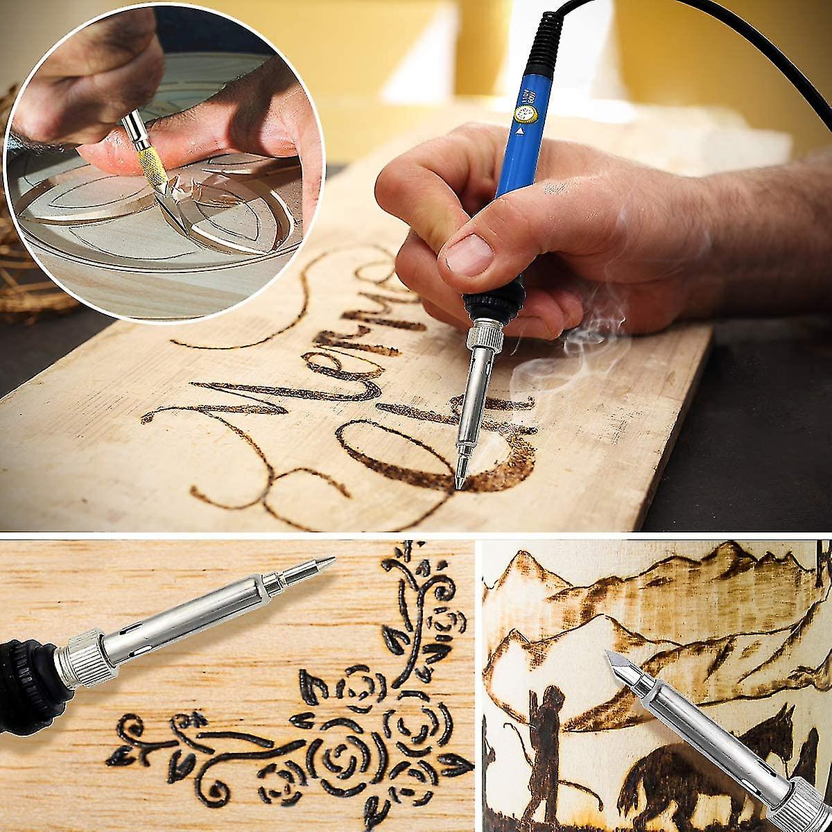 Skanto | Wood Burning Kit | Adjustable Temperature & 28 Tips | Creative Hobby