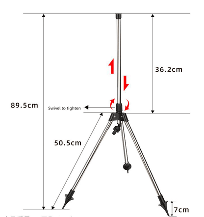 BowLift | Adjustable 360° Garden Sprinkler on Tripod – Stainless Steel Height-Adjustable Lawn Irrigation System