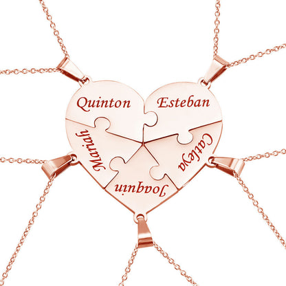 BowLift | Personalized Family Heart Puzzle Necklace