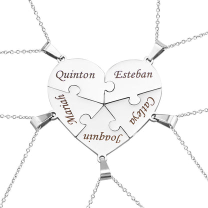 BowLift | Personalized Family Heart Puzzle Necklace