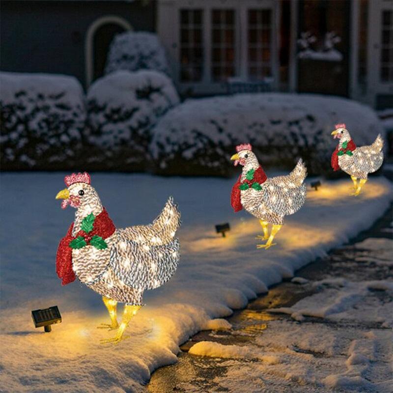 Skanto | Light-Up Chicken with Scarf Christmas Decoration