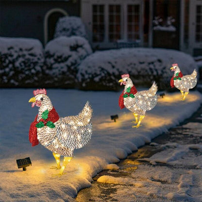 Skanto | Light-Up Chicken with Scarf Christmas Decoration