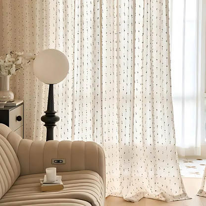 BowLift | Sugar Bean Rainbow Embroidered Tulle Curtain Panel