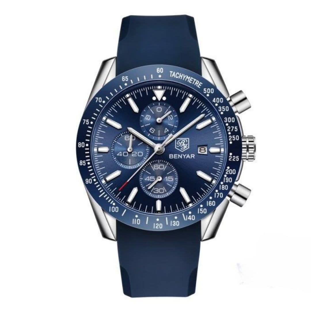 Skanto | Men's Water-Resistant Quartz Watch with Leather Strap